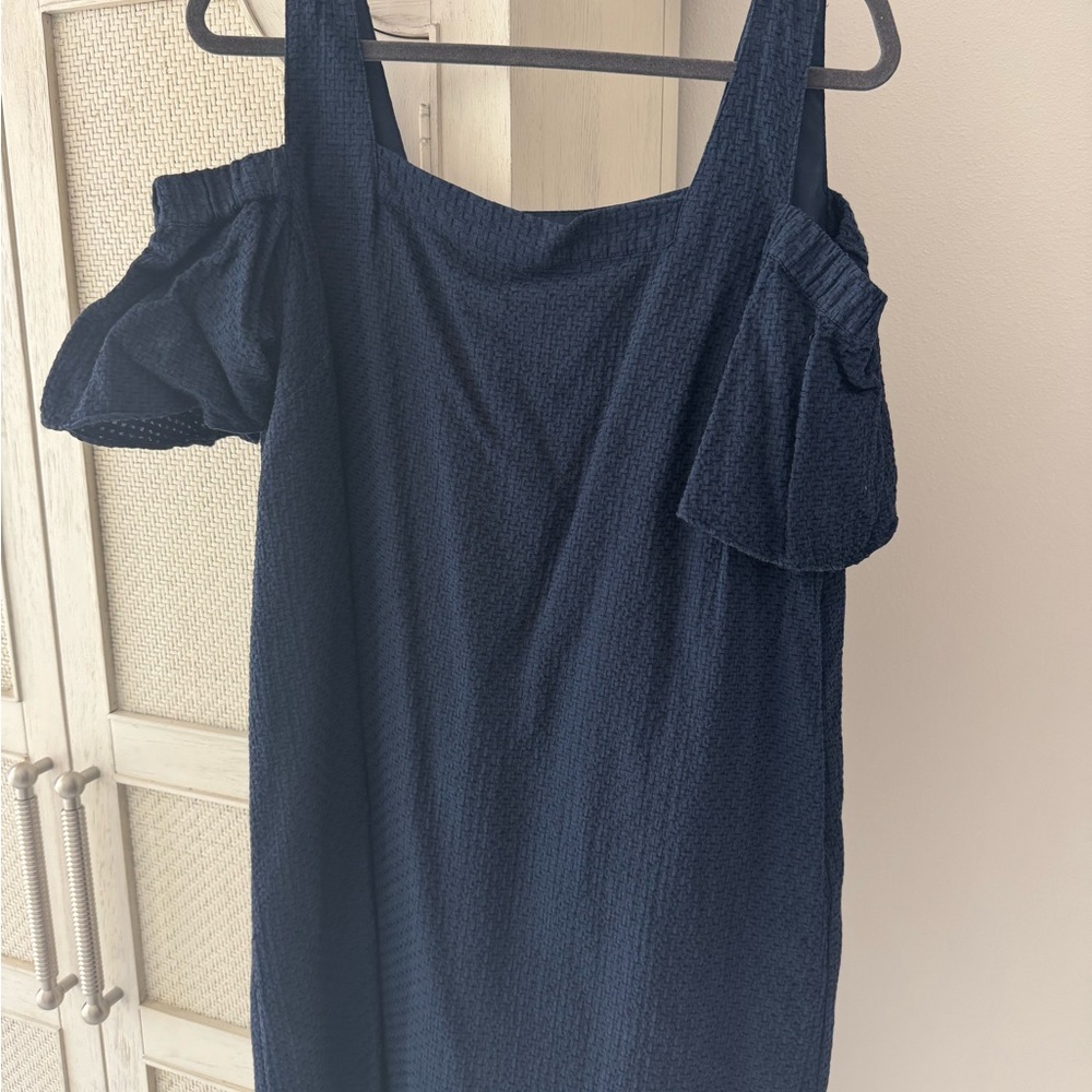 J. Crew Blue Cut Cold Shoulder Sundress